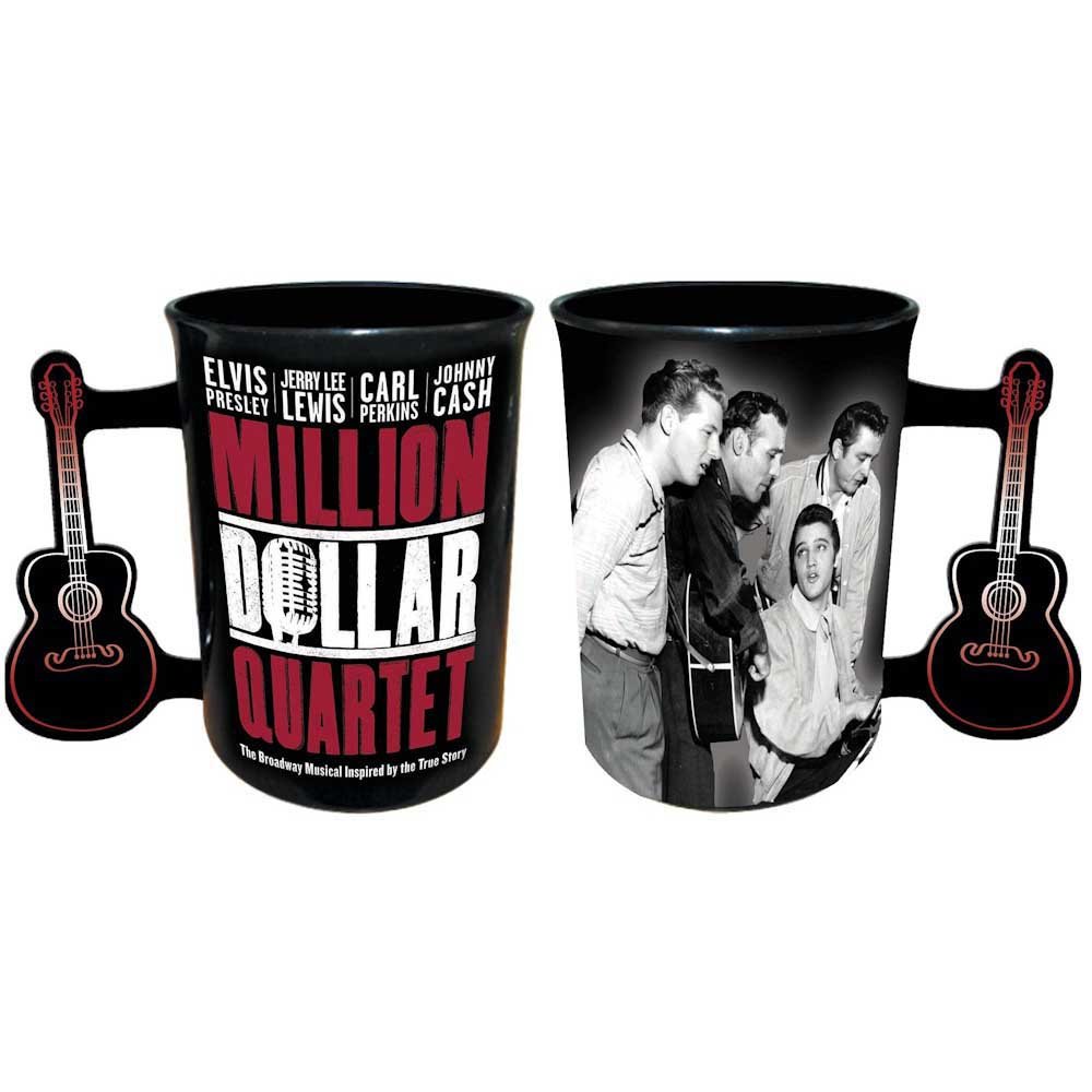 ミリオンダラー・カルテット60周年記念 ELVIS PRESLEY エルヴィスプレスリー (生誕 90周年 ) - Million Dollar Quartet Mug w / Guitar Handle / マグカップ - PGS